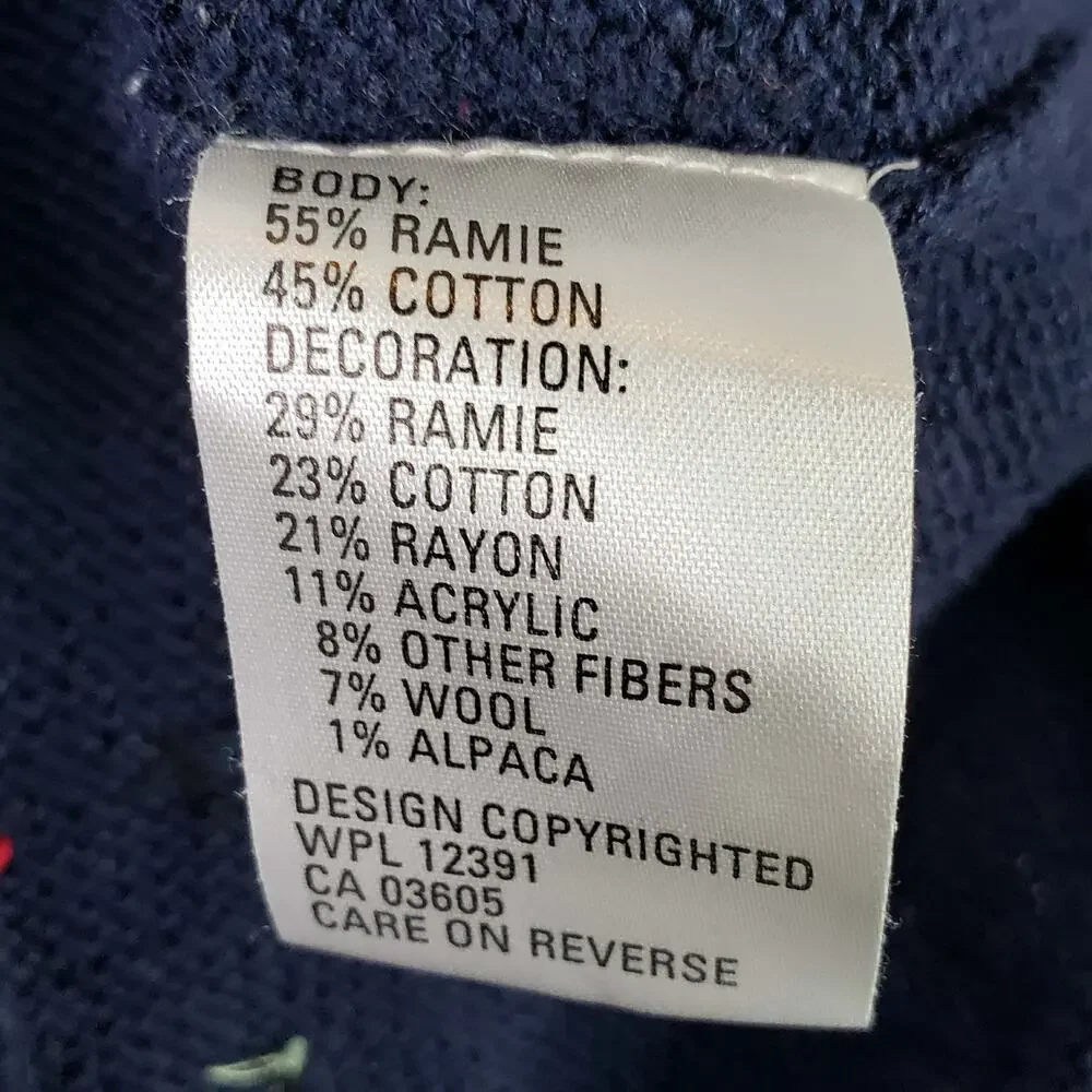 Vtg Northern Isles Cardigan Sweater Blue Embroidered Teacher Calendar Medium